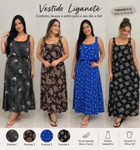 VESTIDOS FEMININOS LIGANETE