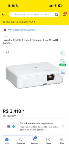 Projetor portátil Epson