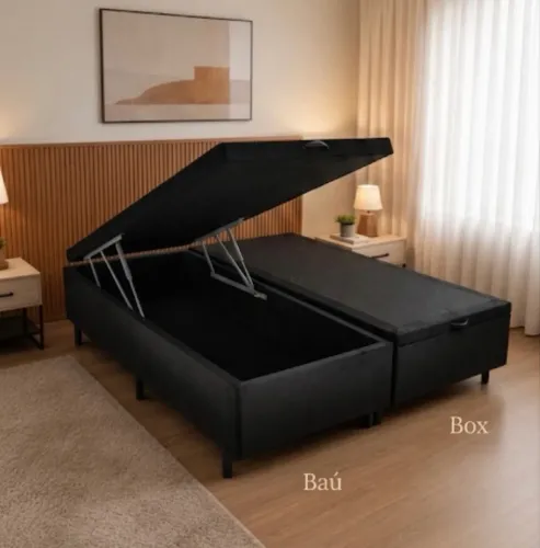 Cama casal bau bipartido