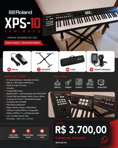 ROLAND XPS-10 - SEMINOVO | 10 MESES DE USO