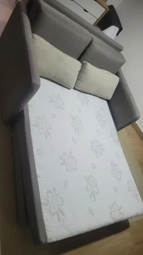 Sofá cama Herval 146cm 2 lugares Aurora linho cinza