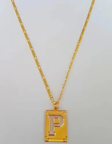 Vendo correntinha com pingente letra P ouro 18 k
