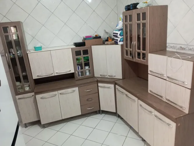 Armário de cozinha de canto com 9 módulos