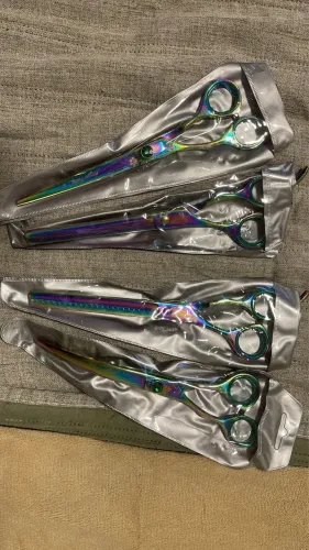 Kit tesouras Maryam Trading 8? aço 440C fio navalha para canhoto 