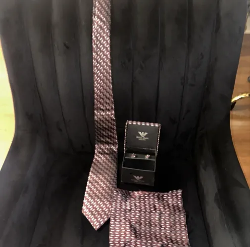 Kit gravata lenço e abotadeira Armani
