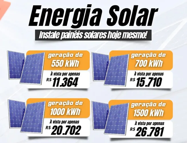 Kit solar em promoção