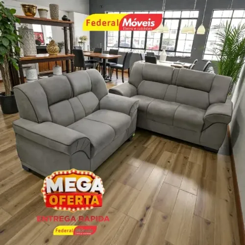 Sofá 2 e 3 lugares Conjunto Tec. Suede NOS CHAME NO WHATSAPP