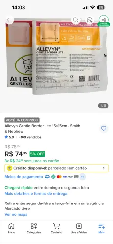 CURATIVO Allevyn Gentle Border Lite 15×15cm - Smith & Nephew