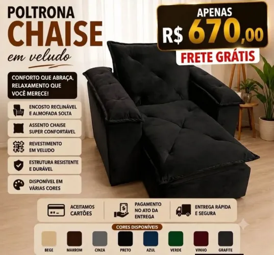 Poltrona chaise na promoção