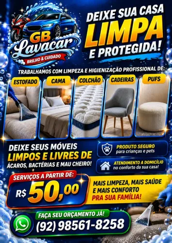 Higienização e limpeza de colchão, sofá, tapetes