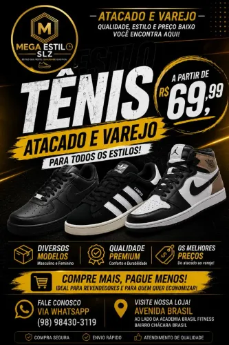 Tênis Masculino e Feminino | Atacado e Varejo | A partir de R$ 69,99