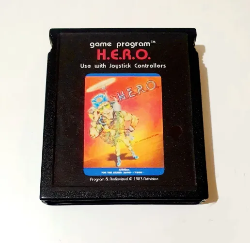 HERO PARA ATARI 2600 CARTUCHO ORIGINAL JVP ANOS 80 RELABEL COM CAIXA ( LUVA ) RARIDADE