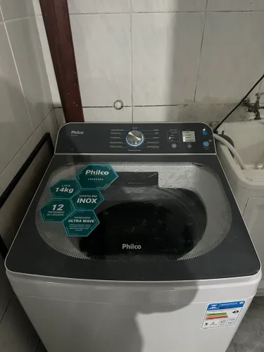 Máquina de lavar Philco 14kg cesto inox