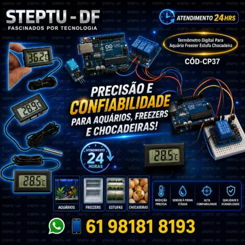 Termômetro Digital Para Aquário Freezer Estufa Chocadeira Automação COD-CP37
