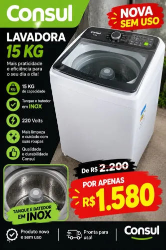Lavadora consul 15 kg nova aem uso