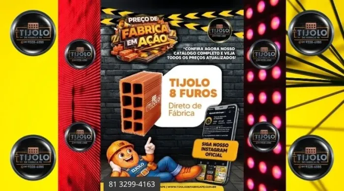 tijolo 8 furos alta qualidade e preço justo 