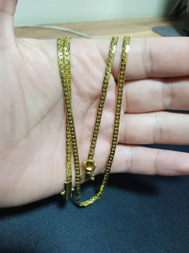 Corrente Pescoço 70cm Banhada a Ouro 18k 10 Camadas Unisex