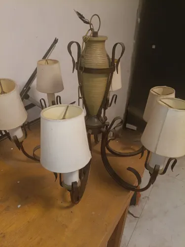 Lustre de bronze 6 lâmpada