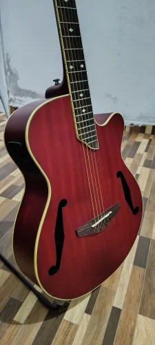 Kit Violão Eletroacústico Hofma Vermelho