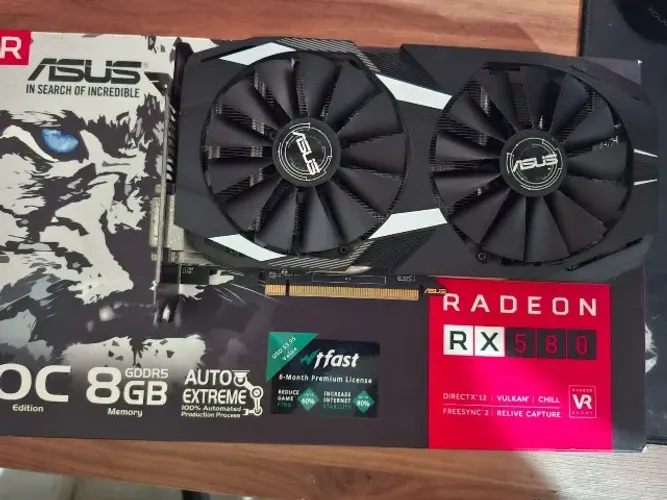 Placa de Vídeo Radeon RX 580 8GB GDDR5 256Bits DUAL-RX580-O8G - Asus