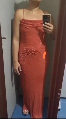 Vestido de festa M LEIA terracota