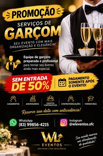 PROMOÇÃO SERVIÇO DE GARÇOM