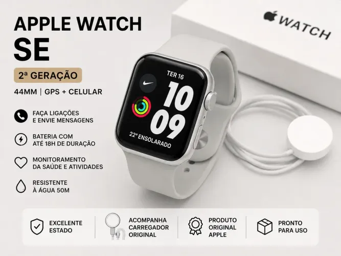 Apple Watch SE 2ª Geração 44mm GPS + Cellular
