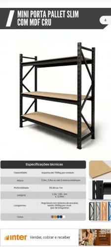 Mini porta palet slim ( NOVO) 750 kg