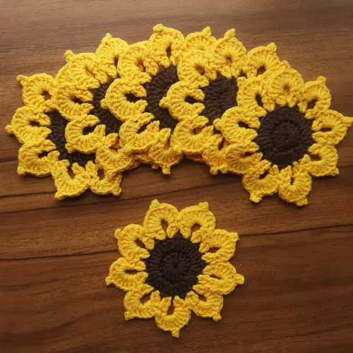Descanso de Copo Crochê Flor