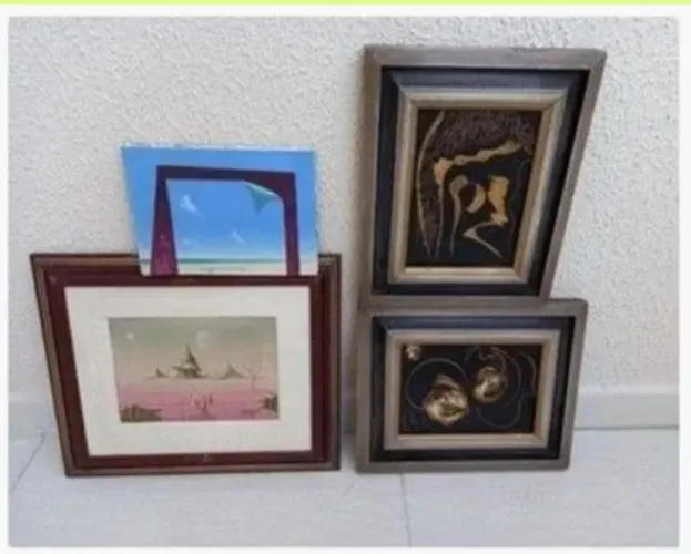 quadro óleo sobre tela - 4 quadros de prestigio !