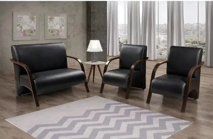 Conjunto Poltronas Roma Veludo Preto Até 12x - Frete Grátis 