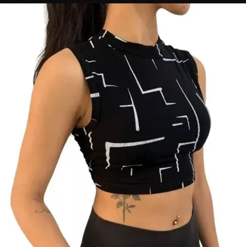 Top cropped feminina