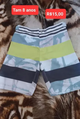 Shorts de Praia Infantil Tamanho 8 Anos