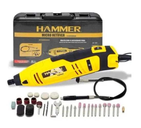 Micro Retífica Profissional 150W de 40 acessórios com maleta + Cabo Extensor Flexível 220v
