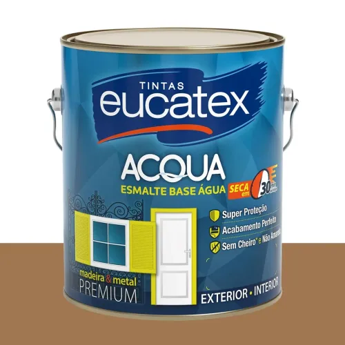 Tinta Esmalte Bril. Base Água Eucatex Chocolate Suíço 3,2 L