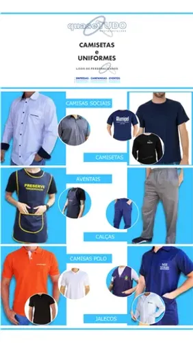 Uniformes - (Camisas - Jalecos - Calças - Camisetas)