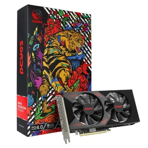 Placa de Vídeo AMD Radeon PCYes RX 6600 8GB Graffiti Series, GDDR6, 128 Bits
