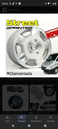 Jogo de Rodas aro 15 mercedes Street Sprinter Diamantadas com prata novas 5x112