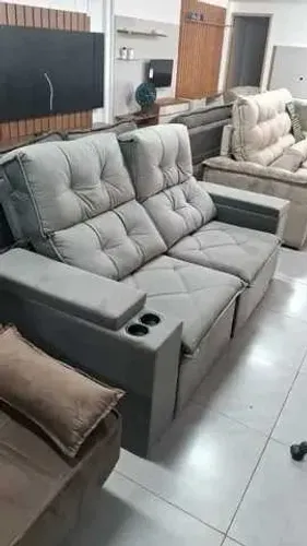 Sofá Retratil e Reclinavel Suiça 2,00 m c/ Porta Copo FAZEMOS ENTREGAS DF E ENTORNO