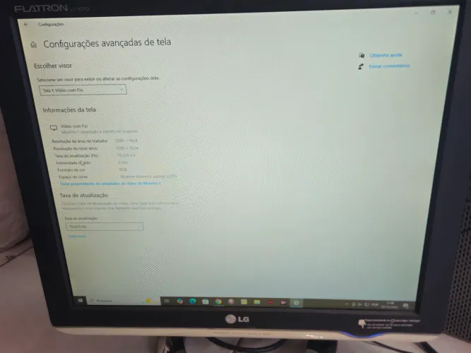 Monitor LG 75hz Flatron 17" L1740PQ (Artistic Series) - Original Bivolt