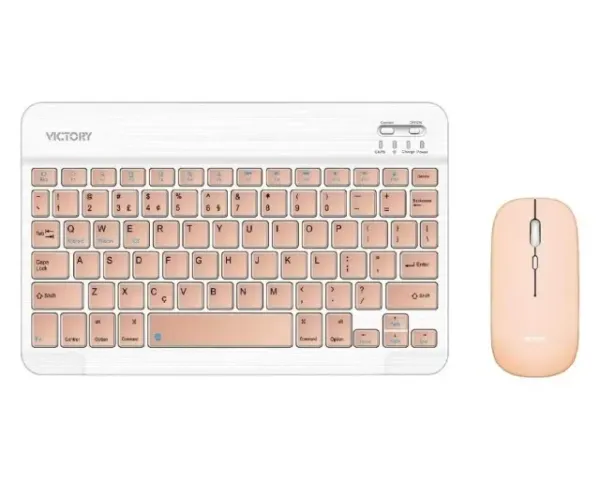 Kit Teclado e Mouse para Tablet Sem Fio Conxão Bluetooth Recarregável Tablet/ notebook - V