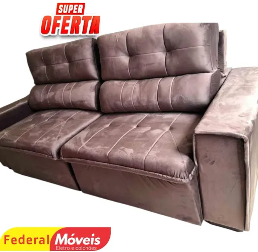 Sofá Retrátil para Sala Veludo 2,30 Promoção - Temos Crediário 