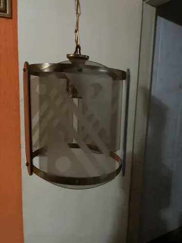 Lustre antigo década 70/80 vidro e metal