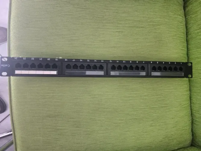 Patch Panel 24 Portas Cat6 Rj45 Rede Lan Utp Certifica Giga 