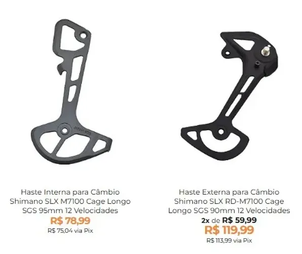 2 Haste interna e externa Do Cambio Slx 7100 codigo 7535 e 8087