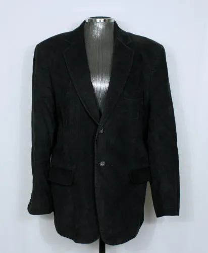 Blazer social alfaiataria masculina veludo cotelê preto - Veste G - Ref. 4716