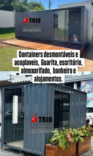 Containers desmontáveis para diversas finalidades em seu canteiro de obras