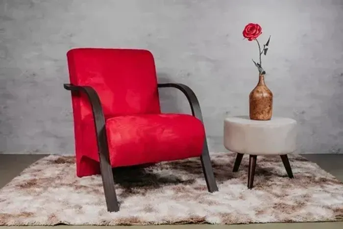 Poltrona Veludo Vermelho