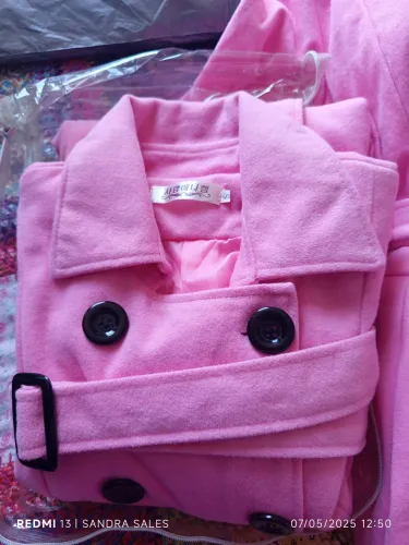 sobretudo Feminino Rosa