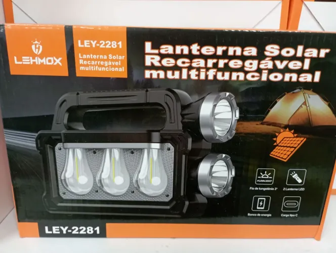 Lanterna Solar Recarregável Multifuncional - Ideal para Camping!
